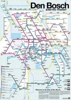Wandkaart - Stadsplattegrond Den Bosch - 's-Hertogenbosch Metro Transit Map - Metrokaart | Victor van Werkhoven