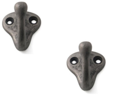 Wandkapstok - 2x - tin - Retro enkele haak - kapstokken - haken - 3 x 3 cm