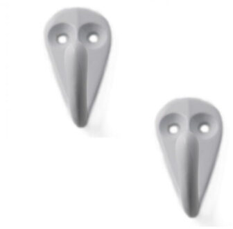 Wandkapstok - 2x - wit - Retro enkele haak - kapstokken - haken - 3.6 x 2 cm