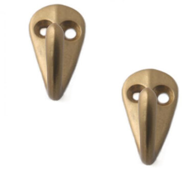 Wandkapstok - 4x - goud - Retro enkele haak - kapstokken - haken - 3.6 x 2 cm