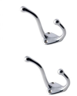 Wandkapstok - 5x - zilverkleurig - Luxe enkele haak - kapstokken - haken - 7,5 x 3 cm