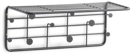 Wandkapstok - metaal - zwart - 51 x 24 x 21 cm - Kapstokken