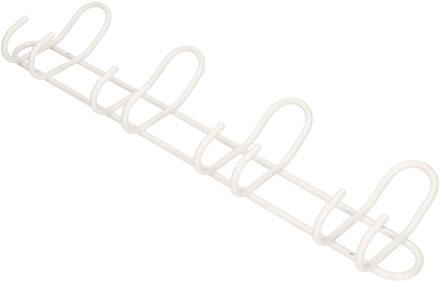 Wandkapstok - wit - 4-haaks - hoogwaardig aluminium - 14,5 x 53 cm - kapstok