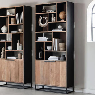 Wandkast 'Cosmo' Teakhout, 215 x 90cm Naturel - 90 x 215 cm