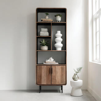 Wandkast 'Evo' Teakhout, 220 x 80cm - 220 x 80 cm