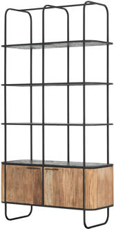 Wandkast 'Soho' Teakhout en betonlook, 210 x 110cm