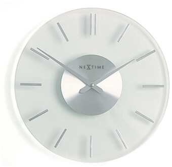 Wandklok- 31 cm- Glas|Aluminium- Transparant - 'Stripe'