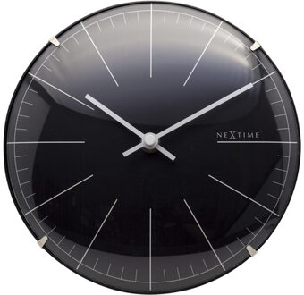 Wandklok Big Stripe 20 cm glas zwart