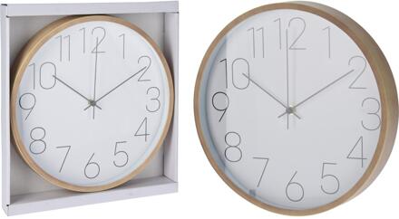 Wandklok houtlook 30,5x4cm bruin