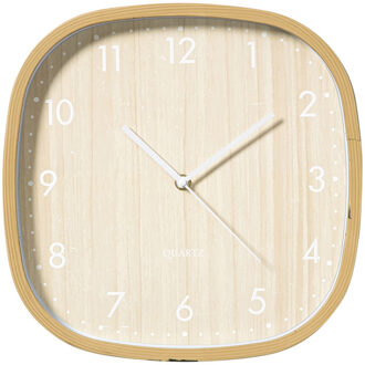 Wandklok houtlook - bruin - ø30 cm