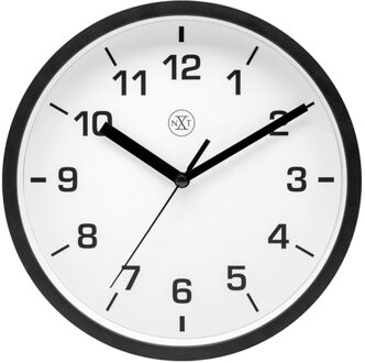 Wandklok kunststof - zwart - Dia 20 cm - Woondecoratie Klokken - Wandklokken/muurklokken