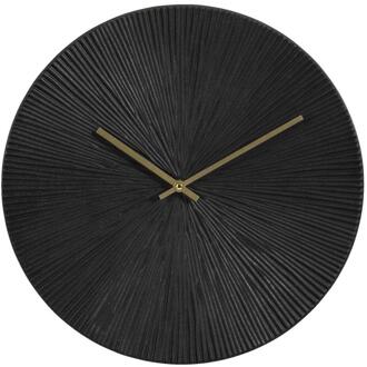 Wandklok Malaga - - Ø40 Cm - MDF - Zwart