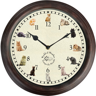 Wandklok - met katten en geluiden - 30 cm