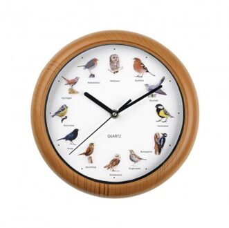Wandklok met vogelgeluiden