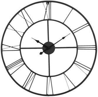 Wandklok Mitchel - Ø60 Cm - Metaal - Zwart