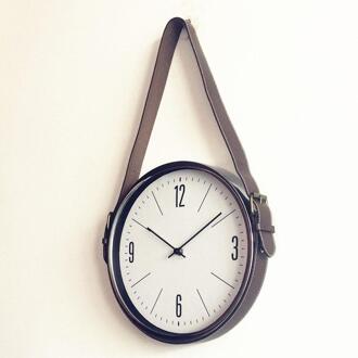 Wandklok Modern Home Decoratie Accessoires Creatieve Riem Wandklokken Rose Gold Metal Digitale Horloges B