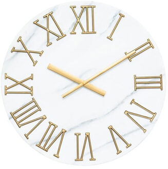 Wandklok/muur klok Roma Marble - Vintage Metal - Dia 56 cm