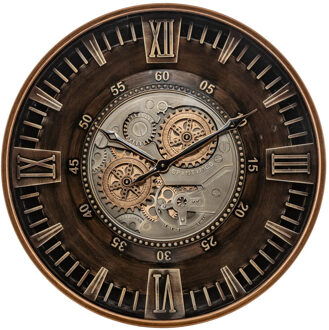 Wandklok/muur klok Roma Uno - Vintage Metal - Dia 59 cm