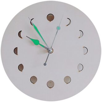 Wandklok Nordic Stijl 3D Diy Wanddecoratie Lichtgevende Wandklok Houten Maan Wandklok Cyclus Thuis Klok Wall Art Goud