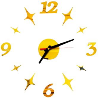 Wandklok Quartz Horloge Reloj De Pared Modern Grote Decoratieve Klokken Europa Acryl Stickers Woonkamer Clok Goud