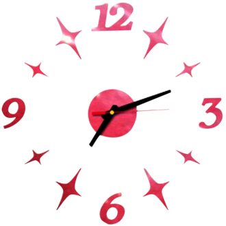 Wandklok Quartz Horloge Reloj De Pared Modern Grote Decoratieve Klokken Europa Acryl Stickers Woonkamer Clok Rood