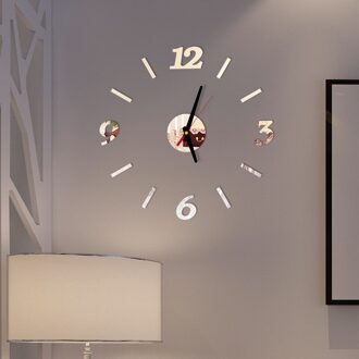 Wandklok Stickers 3D Modern Horloge Keuken Quartz Naald Acryl Woondecoratie Woonkamer Stille Antieke Ronde Acryl 2