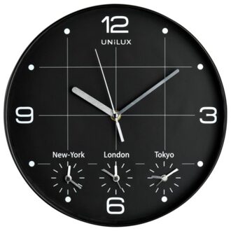 Wandklok Unilux On Time O30,5cm zwart/wit
