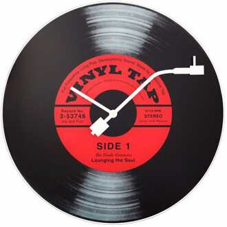 Wandklok Vinyl Tap Ø 43 cm Zwart