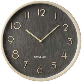 Wandklok woody - ø38x5 cm
