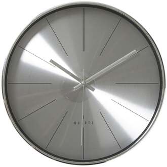 Wandklok - zilver - Ø30.5x4.3 cm