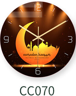 Wandklokken Voor Woonkamer Decor Moskee Moslim Acryl Arabisch Batterij Operated Digitale Stille Klok CC070