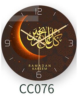 Wandklokken Voor Woonkamer Decor Moskee Moslim Acryl Arabisch Batterij Operated Digitale Stille Klok CC076