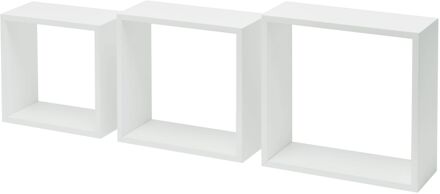 Wandkubus Duraline Triple 3 stuks - wit - 30x30x12 cm - Leen Bakker - 12 x 30