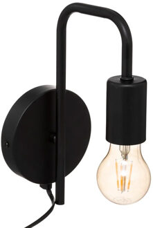 wandlamp 12 x 25 cm - zwart - E27 fitting - muur - metaal