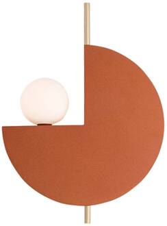 Wandlamp 22204, terracotta, metaal, opaalglas, Ø 26 cm, G9 terracotta, opaal