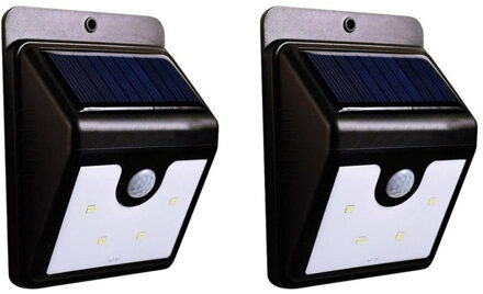 Wandlamp - 6x stuks - solar - tuinverlichting - LED - IP44 - 10 cm