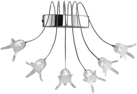 Wandlamp 7130 chroom 6-lamps chroom, helder