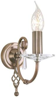 Wandlamp Aegean 1-lamp antiek messing, helder