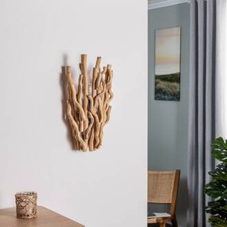 Wandlamp Agar met houten kap licht hout