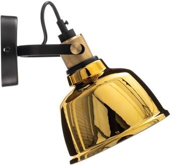 Wandlamp Amalfi met gemetalliseerd glas, goud goud, zwart