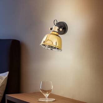 Wandlamp Amalfi met gemetalliseerd glas, goud goud, zwart