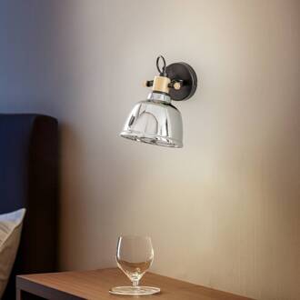 Wandlamp Amalfi met gemetalliseerd glas, zilver zilver, zwart, goud