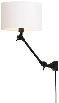 Wandlamp Amsterdam h.30cm/kap 32x20cm wit, S