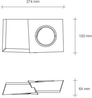 Wandlamp Anchise van gips, up/downlight 2-lamps wit