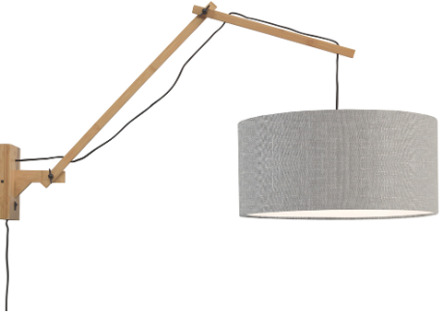 Wandlamp Andes - Bamboe|Lichtgrijs - 95x47x55cm Bruin