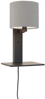 Wandlamp Andes - Bamboe Zwart|Lichtgrijs - 19x24x36cm