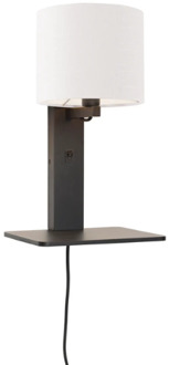 Wandlamp Andes - Bamboe Zwart|Wit - 19x24x36cm