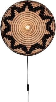 Wandlamp Andros dia. 45cm, zw/nat. Naturel / Zwart