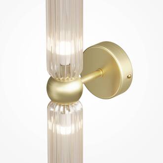 wandlamp Antic, goud/cognac, glas, hoogte 43,5 cm goud, cognac