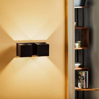 Wandlamp Ara 2 up/down van aluminium 2-lamps zwart